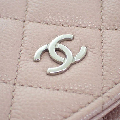 Chanel Classic Shoulder Ap0250 Wallet Chain Caviar Skin Pink Silver Hardware