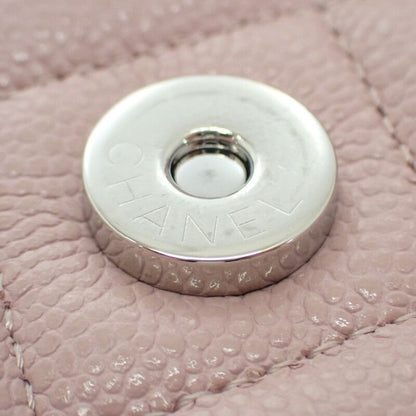 Chanel Classic Shoulder Ap0250 Wallet Chain Caviar Skin Pink Silver Hardware