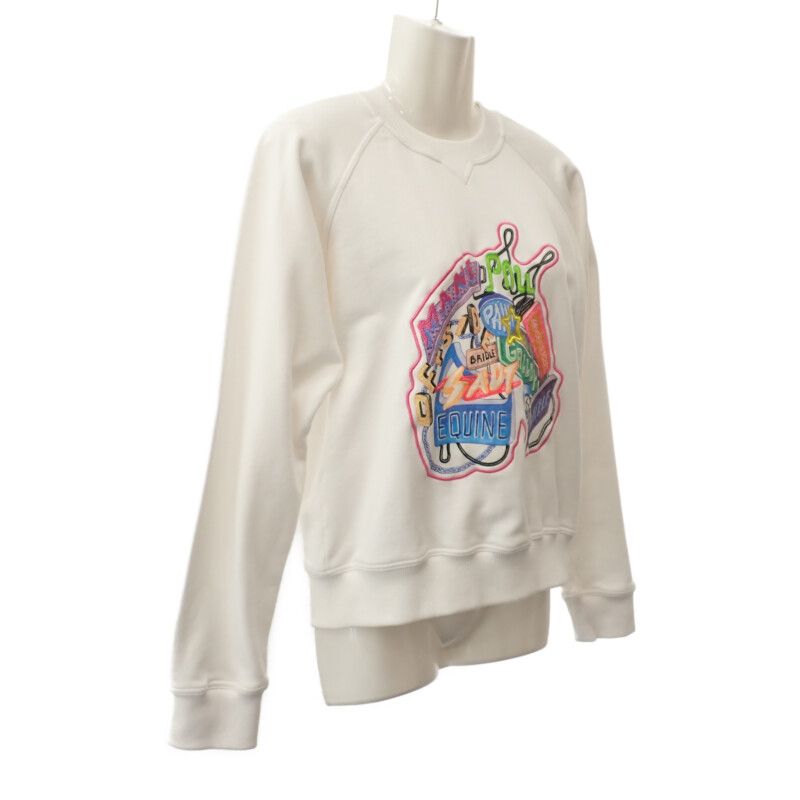 Hermes Chevaloscop 23SS 36 3e4626da Sweatshirt Cotton White Neon Men Women's