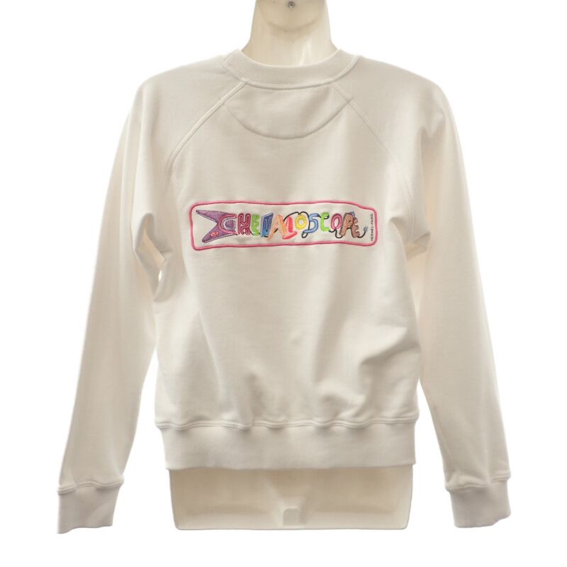 Hermes Chevaloscop 23SS 36 3e4626da Sweatshirt Cotton White Neon Men Women's