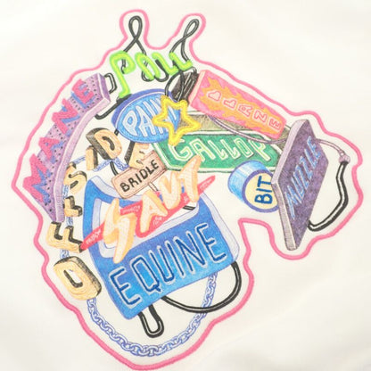 Hermes Chevaloscop 23SS 36 3e4626da Sweatshirt Cotton White Neon Men Women's