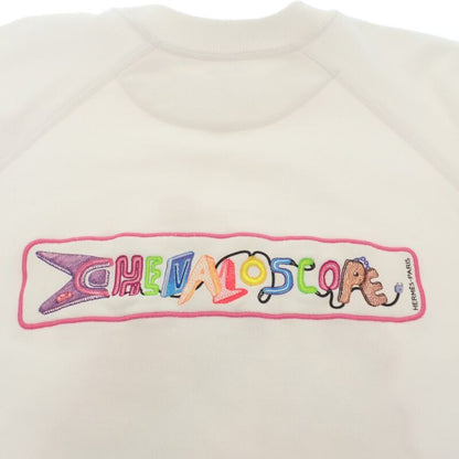 Hermes Chevaloscop 23SS 36 3e4626da Sweatshirt Cotton White Neon Men Women's