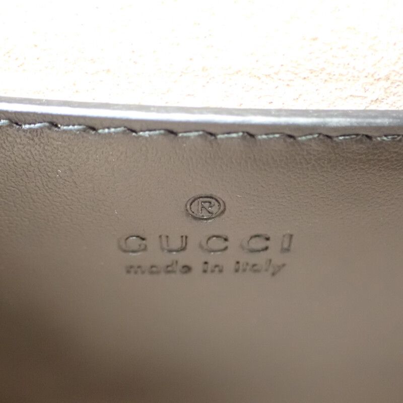 Gucci Interlocking G Heart 751628 Shoulder Bag Calf Black Gold Hardware Ladies