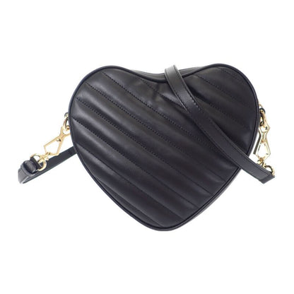Gucci Interlocking G Heart 751628 Shoulder Bag Calf Black Gold Hardware Ladies