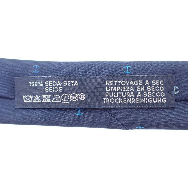 Hermes Silk Twill Tie H Tonneau H006342t Tie Silk Navy Multicolor Men's Gift