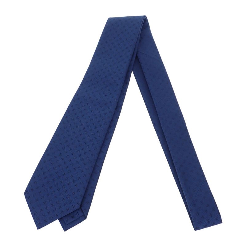 Louis Vuitton Neo Monogrammissime M75988 Necktie Silk Navy Men's [SA Rank