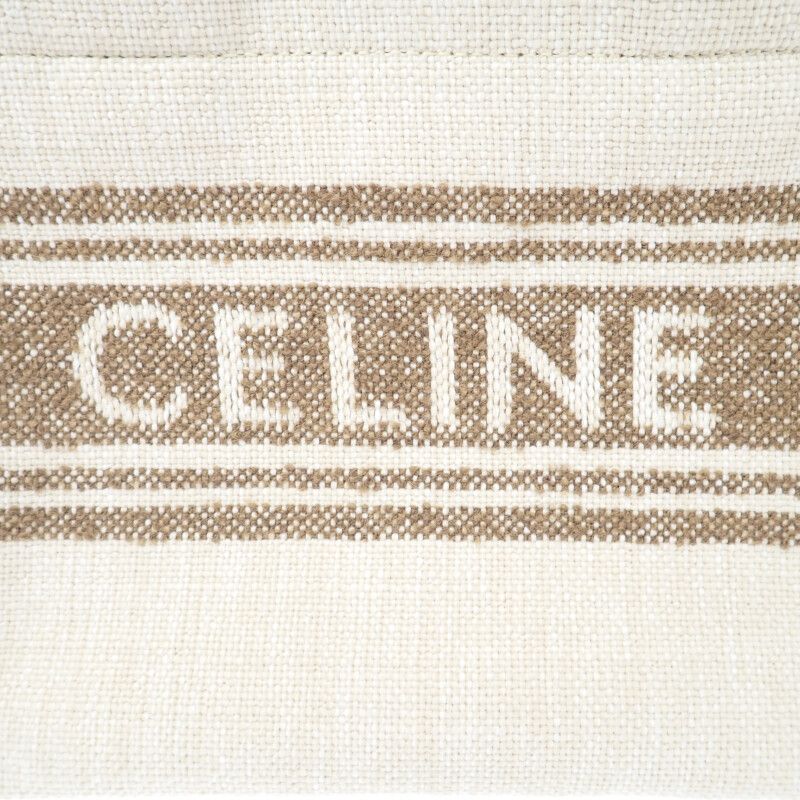Celine Small Cabas Tice 199162ez7.18tn 2-way Bag Canvas Calf Tobacco Tan Ivory