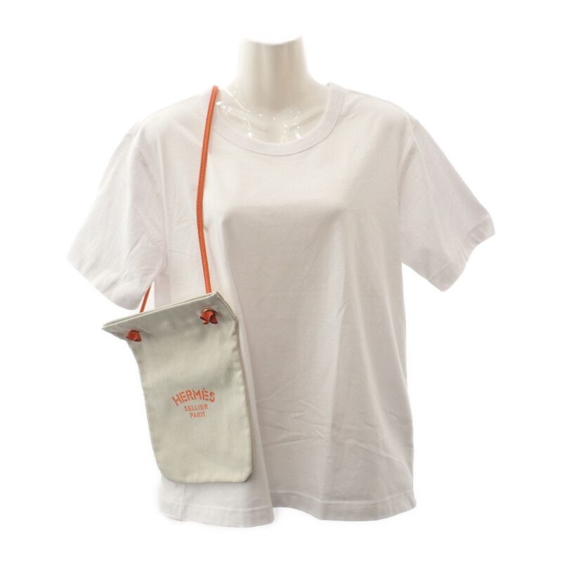 Hermes Aline PM Shoulder Bag Leather Twirl Chevron Ivory Orange Men's Women's