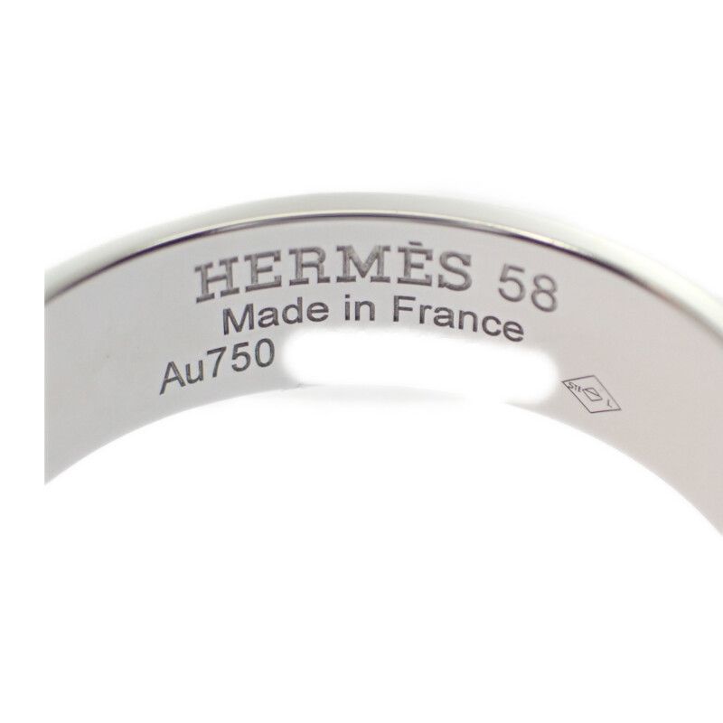 Hermes Hd'ancre PM 17.5 Size 58 H116601b Ring 18K White Gold White Gold Diamond
