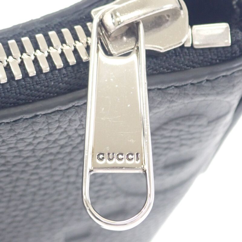 Gucci Jumbo GG Small Messenger Bag 761747_aaby7_1000 Shoulder Bag Leather Black