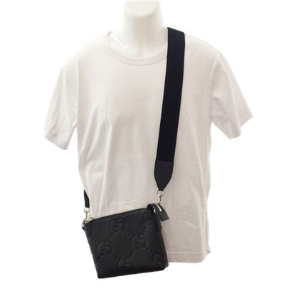 Gucci Jumbo GG Small Messenger Bag 761747_aaby7_1000 Shoulder Bag Leather Black