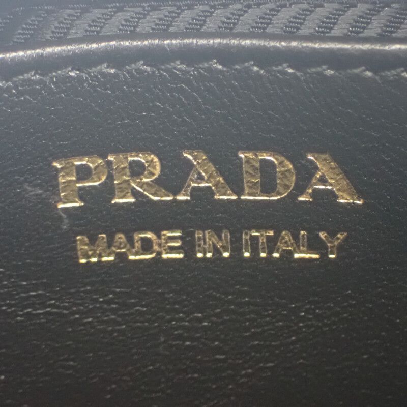 Prada Ribbon Mini 1bc241_rp0c_f0002_v_oxo 2WAY Bag Leather Nylon Black Gold