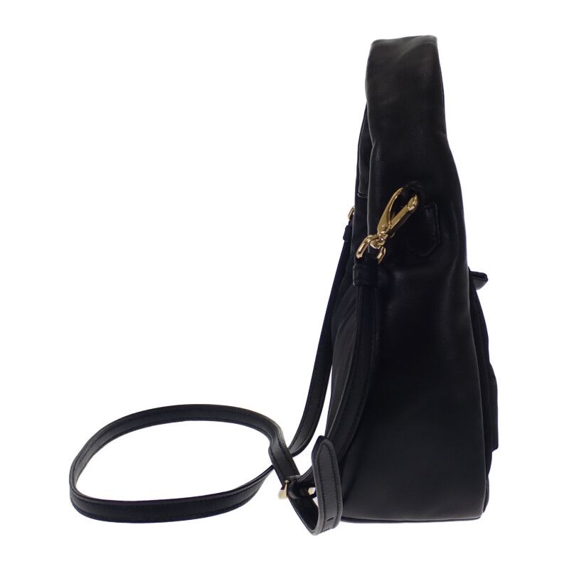 Prada Ribbon Mini 1bc241_rp0c_f0002_v_oxo 2WAY Bag Leather Nylon Black Gold
