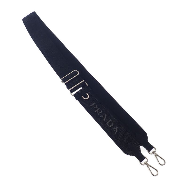 Prada Canapa Tote S 1bg439 2WAY Bag Canvas Black Silver Hardware Ladies