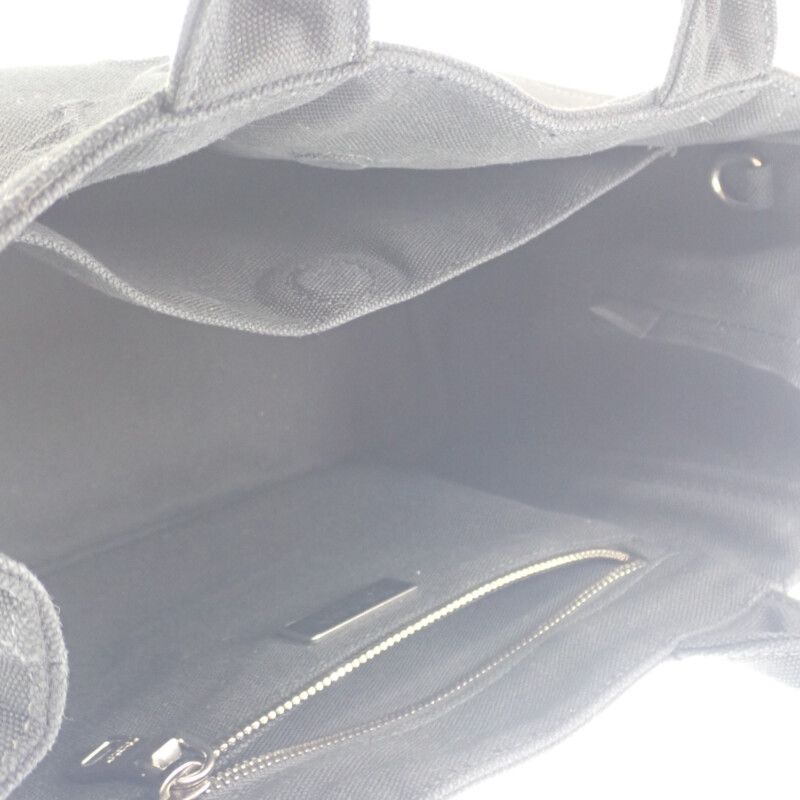 Prada Canapa Tote S 1bg439 2WAY Bag Canvas Black Silver Hardware Ladies