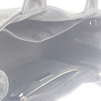 Prada Canapa Tote S 1bg439 2WAY Bag Canvas Black Silver Hardware Ladies