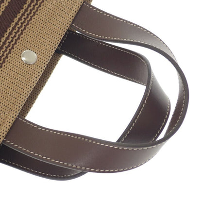 Celine Mini Cabas Tote 116992fry.02nu 2WAY Bag Leather Raffia Brown Ladies