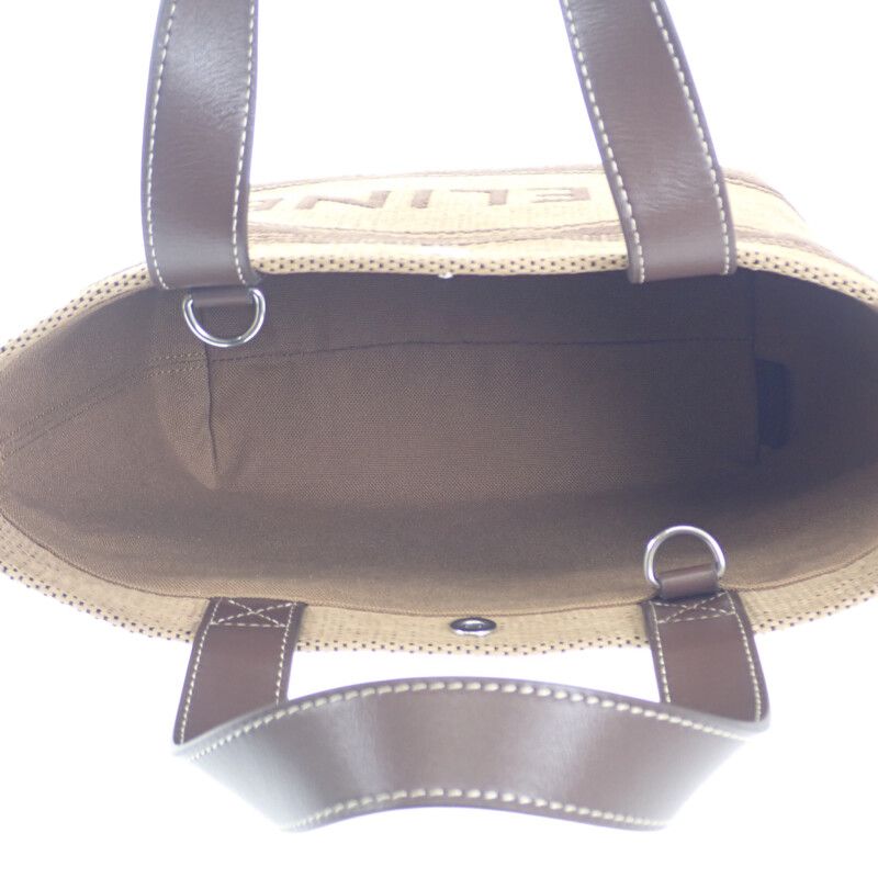 Celine Mini Cabas Tote 116992fry.02nu 2WAY Bag Leather Raffia Brown Ladies