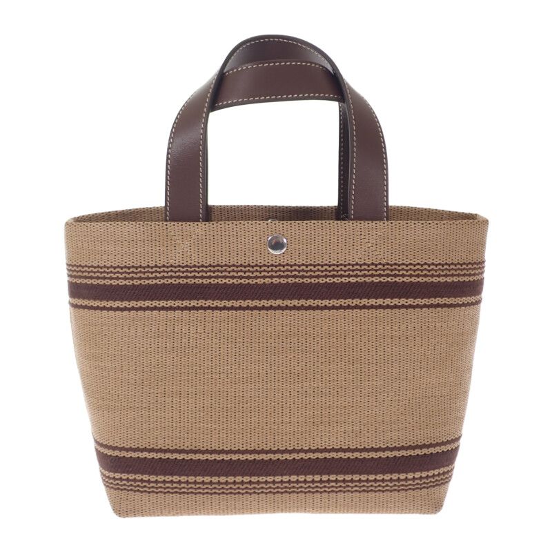 Celine Mini Cabas Tote 116992fry.02nu 2WAY Bag Leather Raffia Brown Ladies