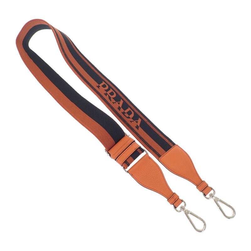 Prada Vittero Dino Soft 1bh192 Shoulder Bag Leather Orange Silver Hardware