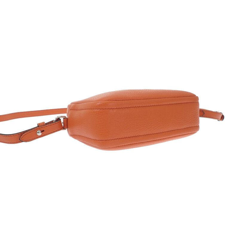 Prada Vittero Dino Soft 1bh192 Shoulder Bag Leather Orange Silver Hardware