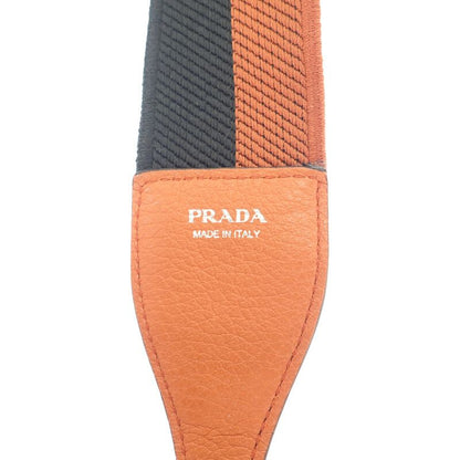 Prada Vittero Dino Soft 1bh192 Shoulder Bag Leather Orange Silver Hardware
