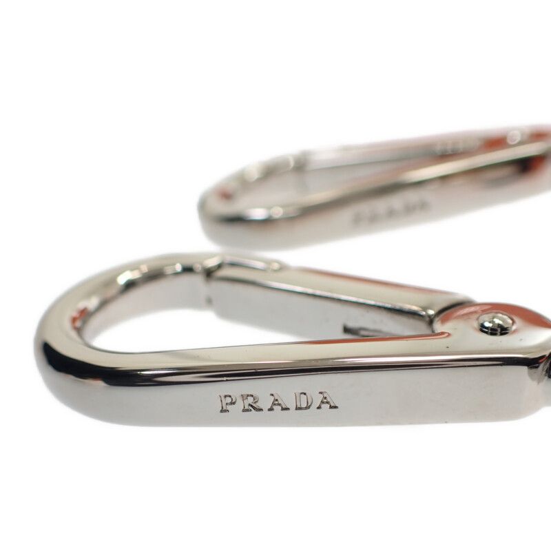 Prada Vittero Dino Soft 1bh192 Shoulder Bag Leather Orange Silver Hardware