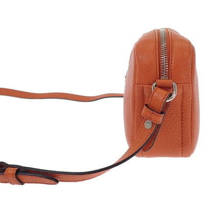 Prada Vittero Dino Soft 1bh192 Shoulder Bag Leather Orange Silver Hardware