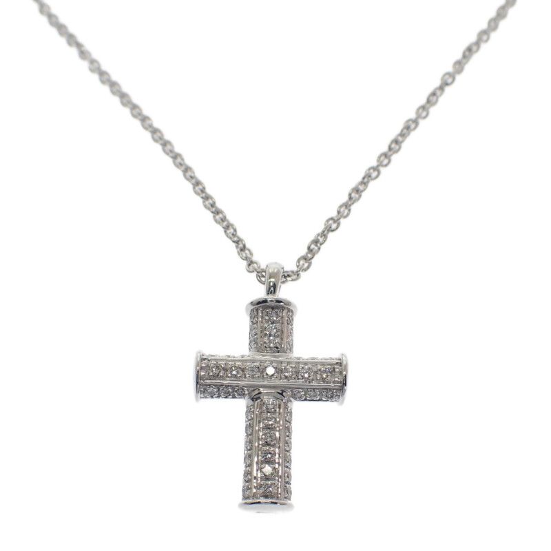 Bulgari Bvlgari Latin Cross 328947 Necklace 18K White Gold White Gold Diamond