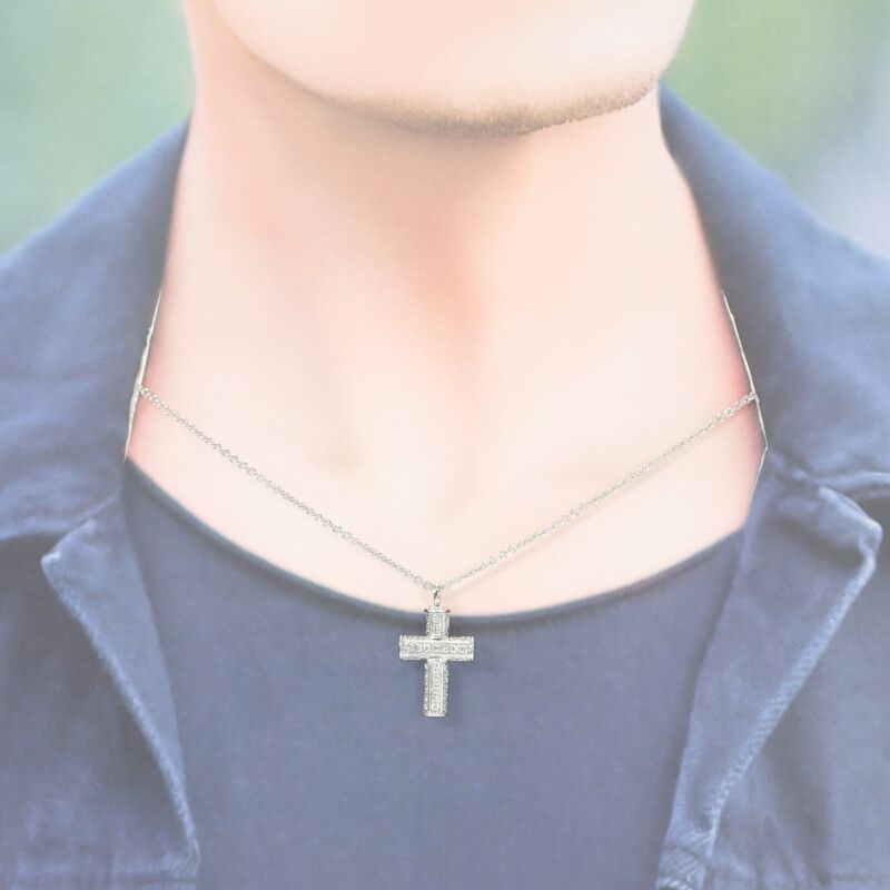 Bulgari Bvlgari Latin Cross 328947 Necklace 18K White Gold White Gold Diamond