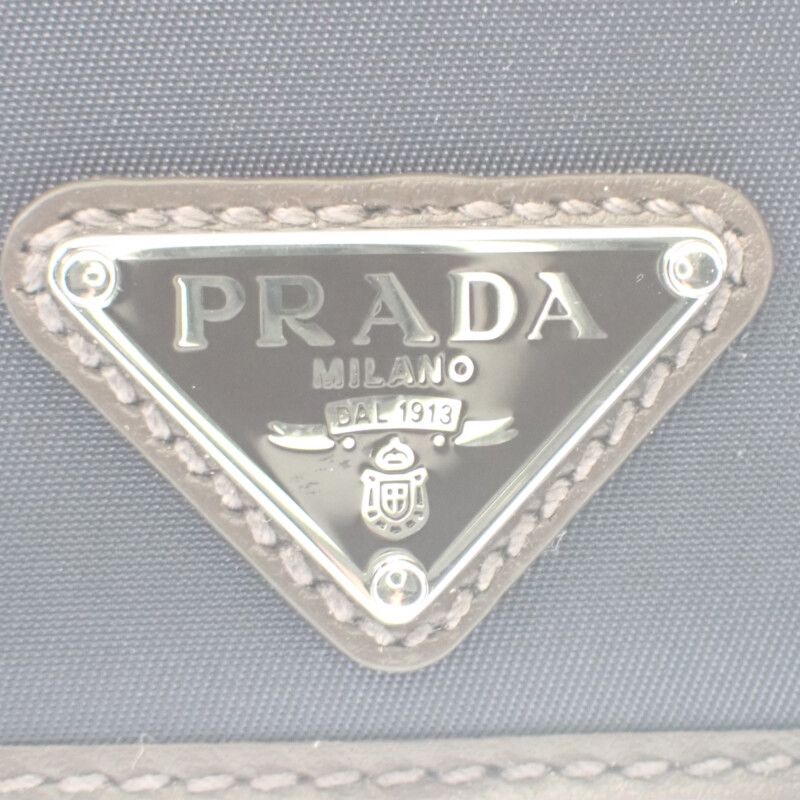 Prada Re-nylon×leather 2mc025_384_f0c1b Card Case Nylon Navy Dark Brown Ladies