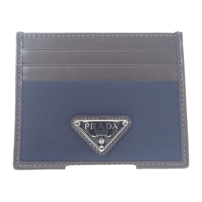 Prada Re-nylon×leather 2mc025_384_f0c1b Card Case Nylon Navy Dark Brown Ladies