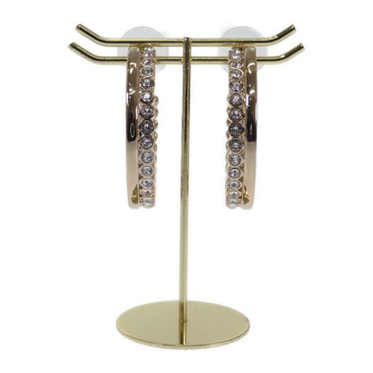 Chanel CC Hoop B23K Earrings Metal Strass Gold Ladies Cute Fashionable Gift [AB