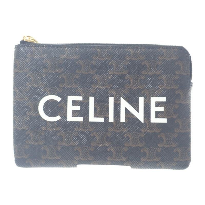 Celine Coin Purse 10c662ca2-38no Coin Case Coin Purse Triomphe Canvas Black