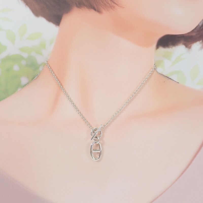 Hermes Amulet Chaine D'ancre H104141b-00 Necklace Silver 925 Ladies Gift [grade