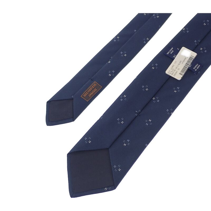 Hermes Silk Tie Petal H339394t-02 Tie Silk Navy Men's Gift [SA Rank