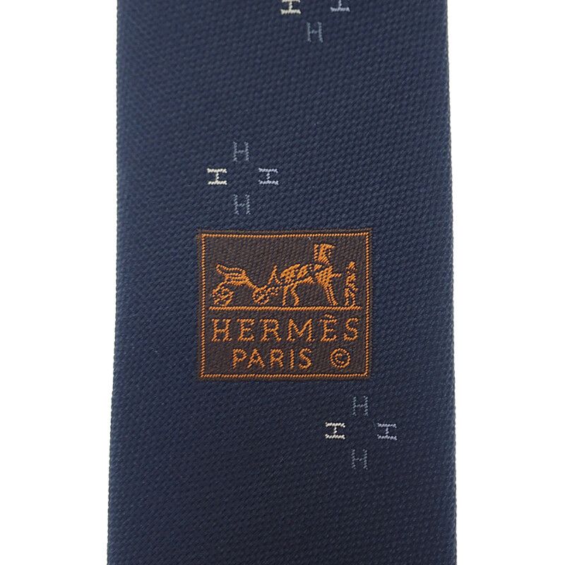 Hermes Silk Tie Petal H339394t-02 Tie Silk Navy Men's Gift [SA Rank