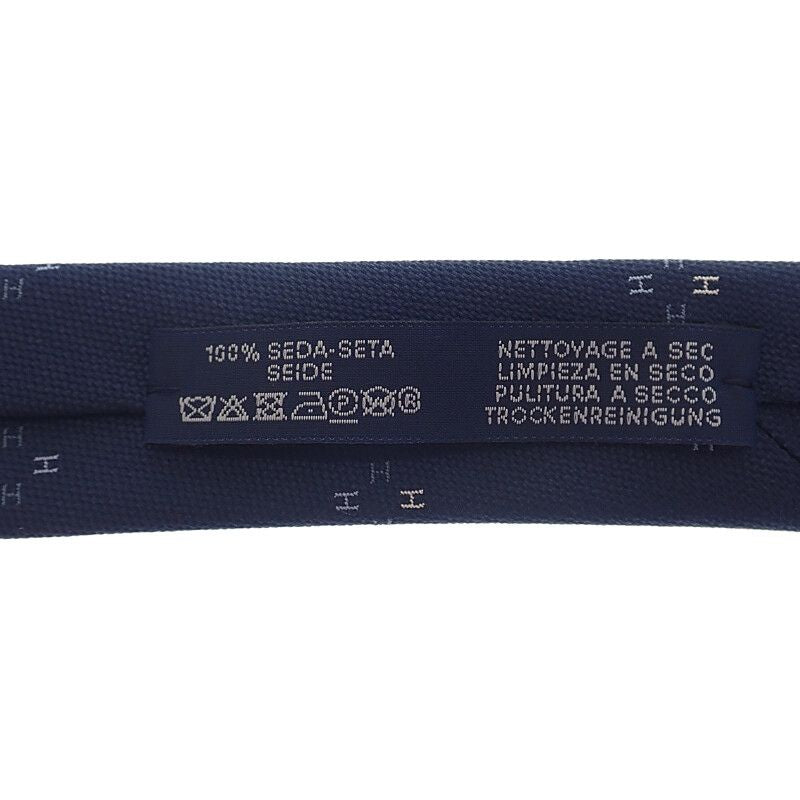 Hermes Silk Tie Petal H339394t-02 Tie Silk Navy Men's Gift [SA Rank
