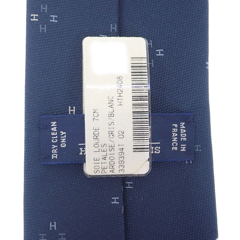 Hermes Silk Tie Petal H339394t-02 Tie Silk Navy Men's Gift [SA Rank