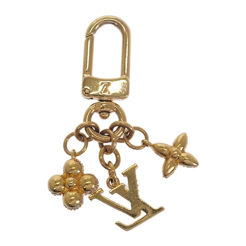Louis Vuitton LV Iconic M01566 Bag Charm Key Holder Metal Gold Ladies Crystal
