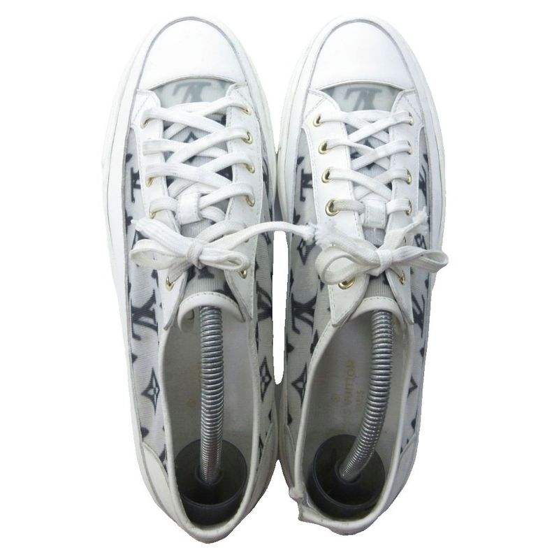 Louis Vuitton Stellar Line Sneakers Low Cut Monogram White 42 Approx 28cm