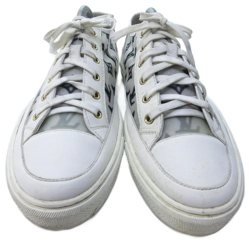 Louis Vuitton Stellar Line Sneakers Low Cut Monogram White 42 Approx 28cm