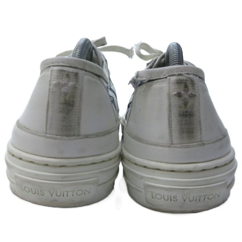 Louis Vuitton Stellar Line Sneakers Low Cut Monogram White 42 Approx 28cm