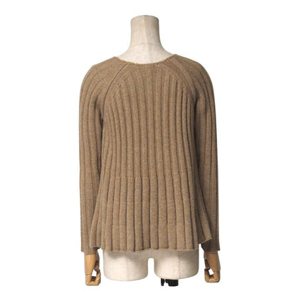 Hermes Knitwear Size 34 Total Cashmere Flared Ribbed Knit Sweater Round Neck