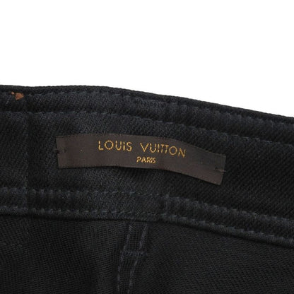 Louis Vuitton Skinny Pants Size 34 Stretch Tapered Slim Fit Leather Logo