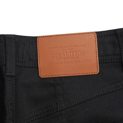 Louis Vuitton Skinny Pants Size 34 Stretch Tapered Slim Fit Leather Logo