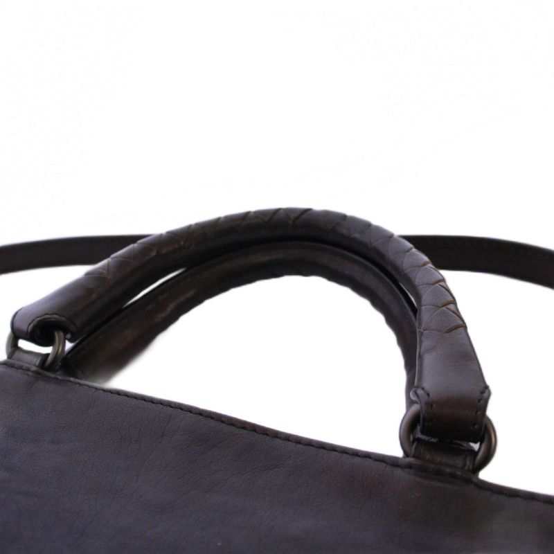 Bottega Veneta Intrecciato Tote Bag 2WAY Leather Dark Brown Tk-oh
