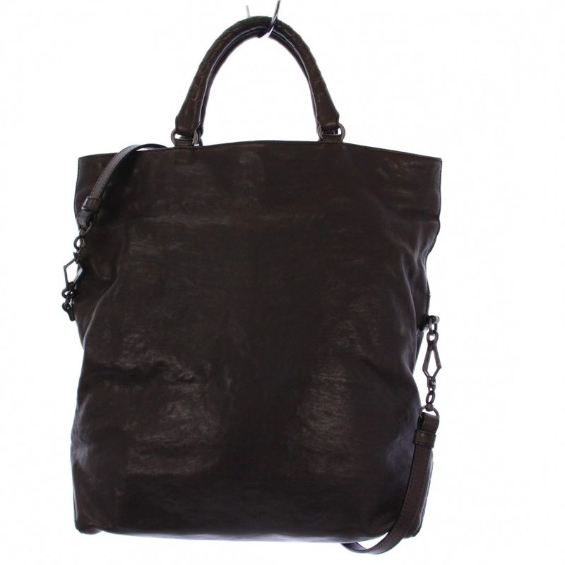 Bottega Veneta Intrecciato Tote Bag 2WAY Leather Dark Brown Tk-oh