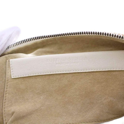 Bottega Veneta Perforated Leather Intrecciato Handbag Mini Boston Leather White