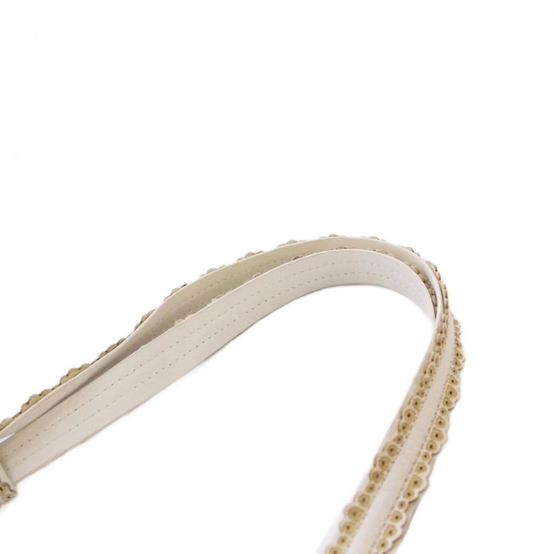 Bottega Veneta Perforated Leather Intrecciato Handbag Mini Boston Leather White